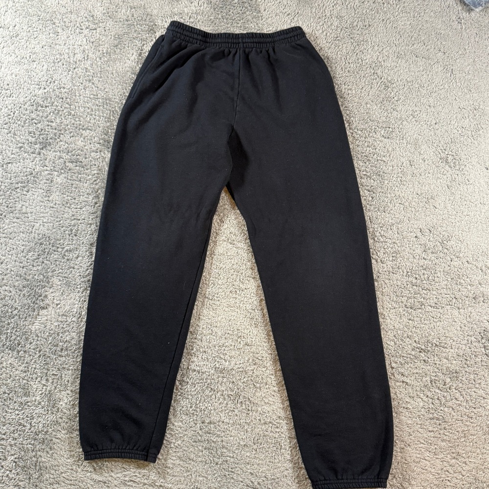 Fruit of the Loom Black Fleece Sweatpants Elastic Waist Cuffs